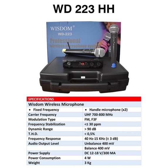 microphone wireless wisdom WD-223 HH