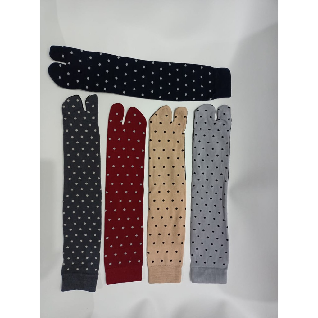 Kaos kaki jempol MOTIF POLKADOT / kaos kaki jempol muslim motif warna