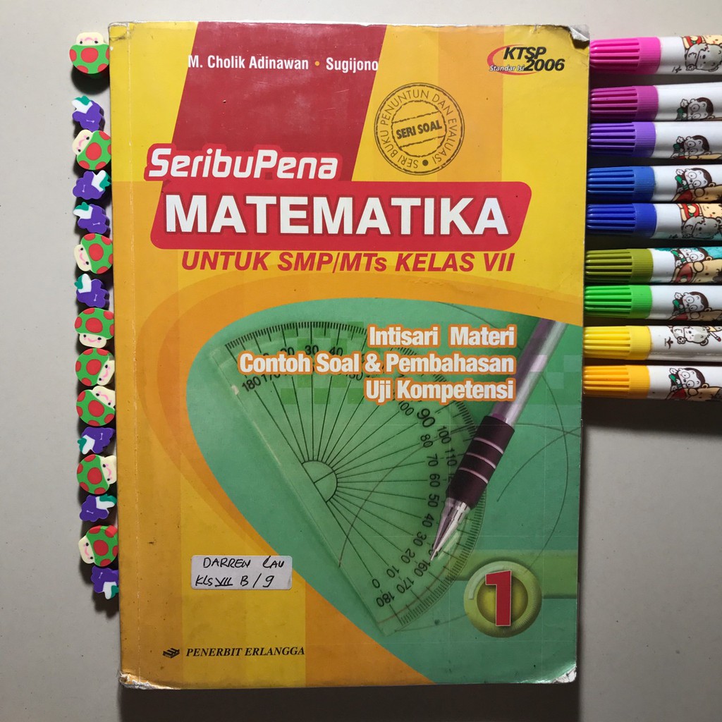 Buku SERIBUPENA MATEMATIKA - Seri Soal [ Penerbit Erlangga ] Kelas 7/ SMP 1/ VII || KTSP