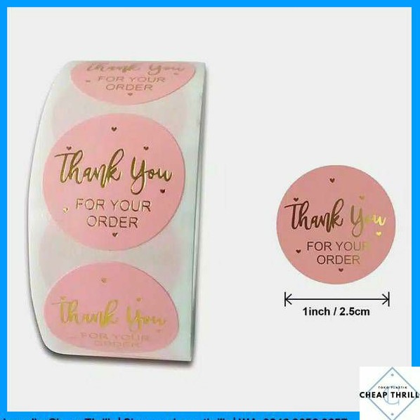 Sticker Mini dengan tulisan Thank You yang bermanfaat untuk menyatakan ucapan terima kasih dengan cara elegan, Isi 50 pcs.