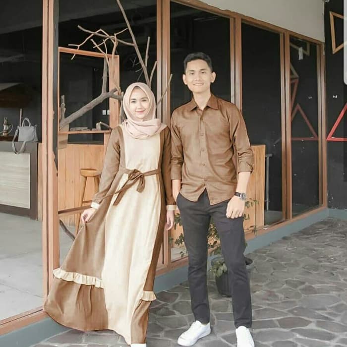Gamis Jumbo Ld 120 Merak Kembar KM267 Cp Cahyati Vs / Baju Couple / Couple Muslim / Gamis / Baju Cou