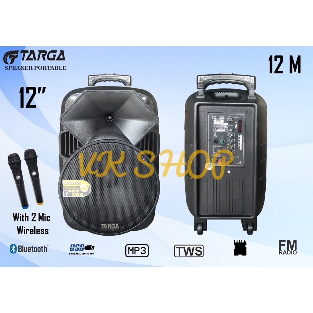 Speaker Portable Amplifier Wireless TARGA TR 12M / TR12M / TR 12 M