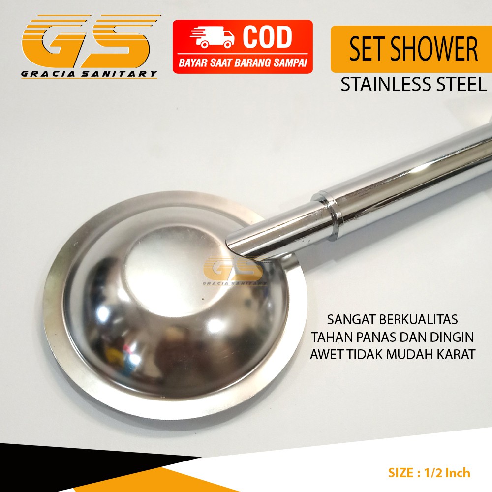 Shower SET Kran cabang shower Kamar Mandi GRATIS VLOKRING Pipa 1/2 inch Untuk 3/4 Inch