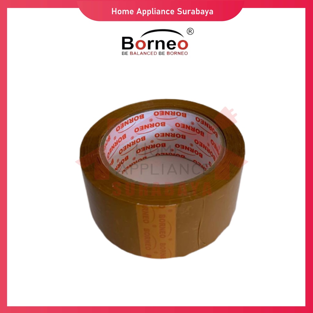 Lakban Isolasi BENING / COKLAT OPP BORNEO TAPE 2 Inch - 48mm x 90Yard / 48 mm x 90 Yard Original