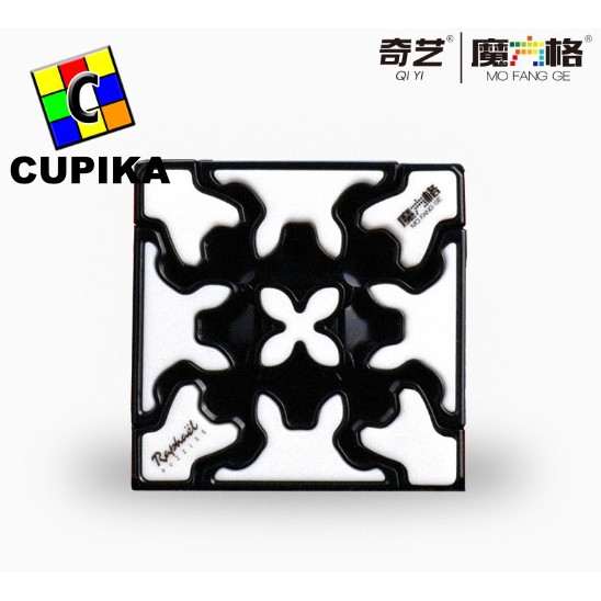 Rubik QiYi Gear Cube 3x3 Keychain 3x3x3 Black Base Gantungan Kunci