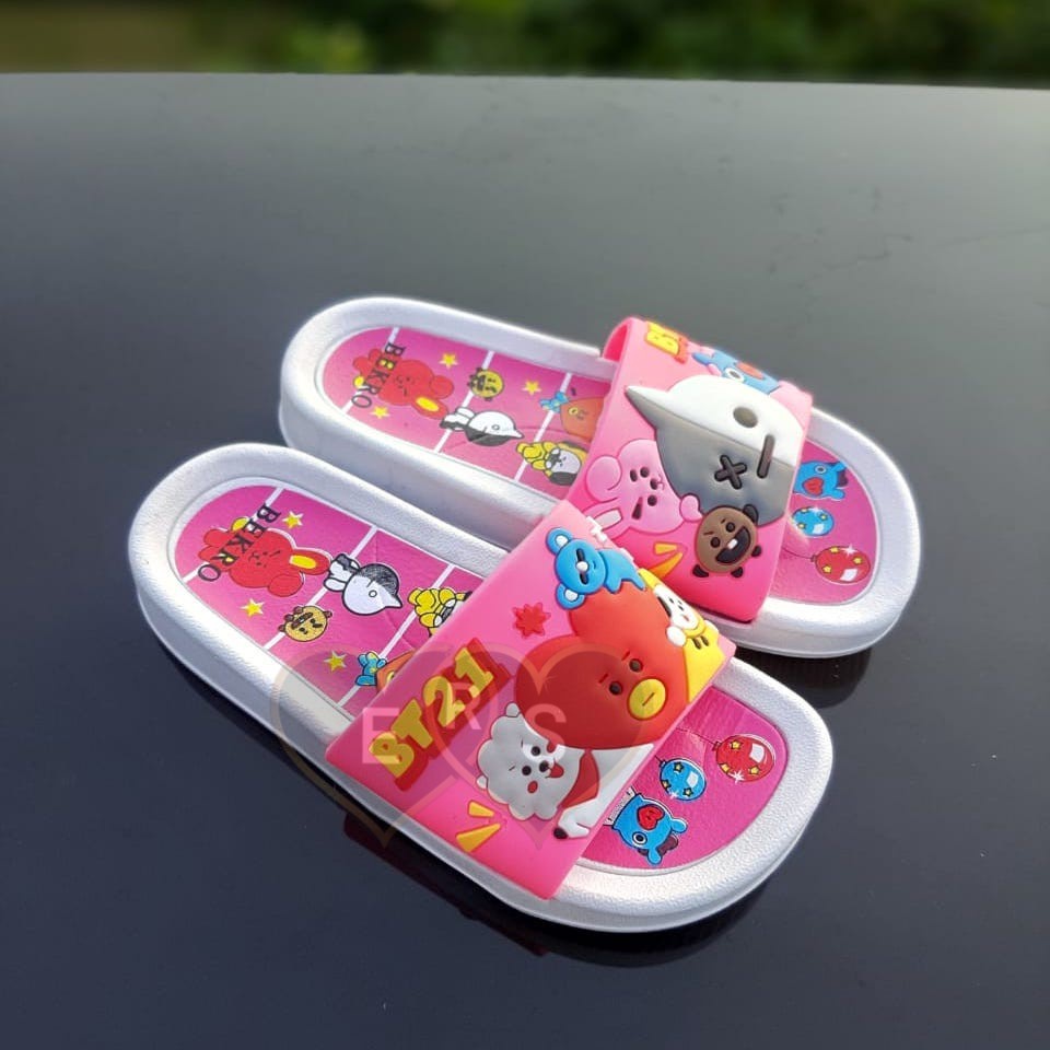 TOKOERS B08 Sandal Anak Import Perempuan Umur 2 3 4 5 6 7 8 tahun - Bekro Karakter BT21