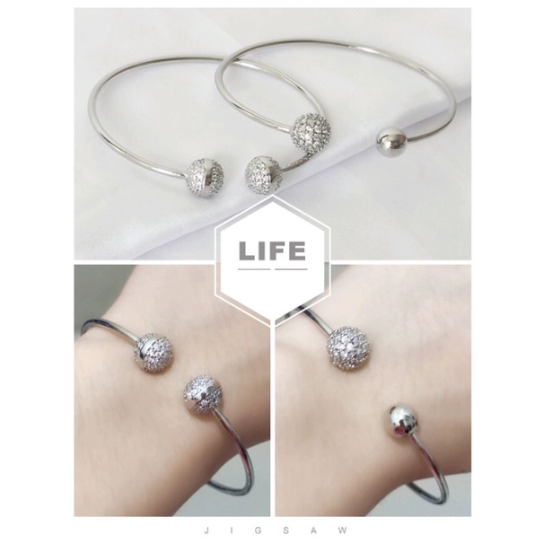 Gelang Bangle Xuping Putih Permata Antikarat Wanita