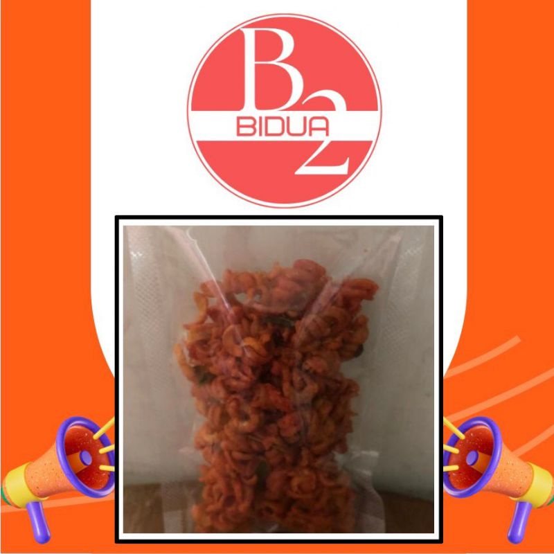 

Makaroni Spiral Enak Renyah Gurih Eceran Rasa Pedas 50gr