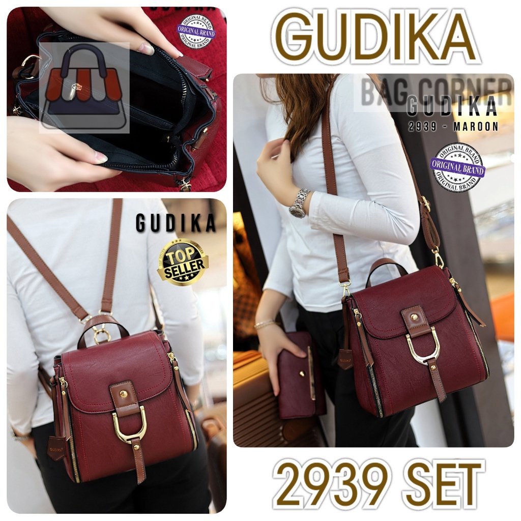 BagCorner - ORI - Tas Wanita GUDIKA 2939 Set 2 dalam 1 (Slingbag + Dompet) - Tas Selempang Bisa Rans