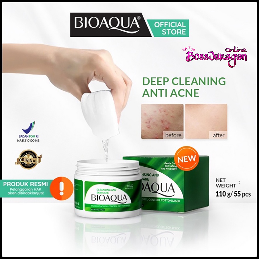 (BOSS) BIOAQUA CLEANSING AND SKINCARE, SALYCYLIC ACID OIL CONTROL COTTON MASK