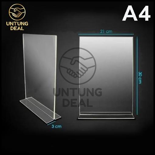 

Acrylic Tent Card Potrait A4 Tipe T / Standing Acrylic A4
