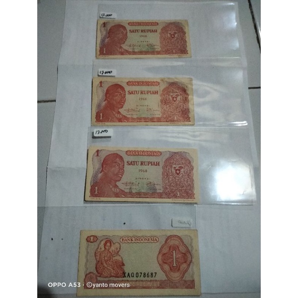 bahan mahar uang kuno asli 1 rupiah sudirman original BI sesuai foto cod