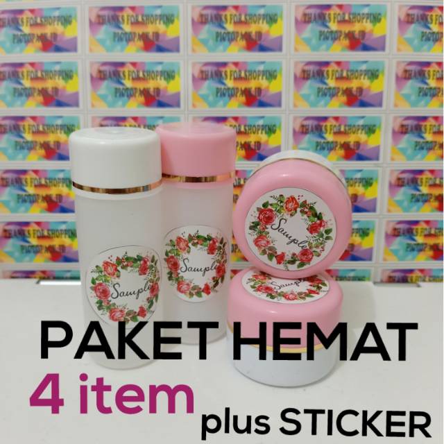 

POT KOSMETIK + BOTOL + LABEL STIKER (free design)