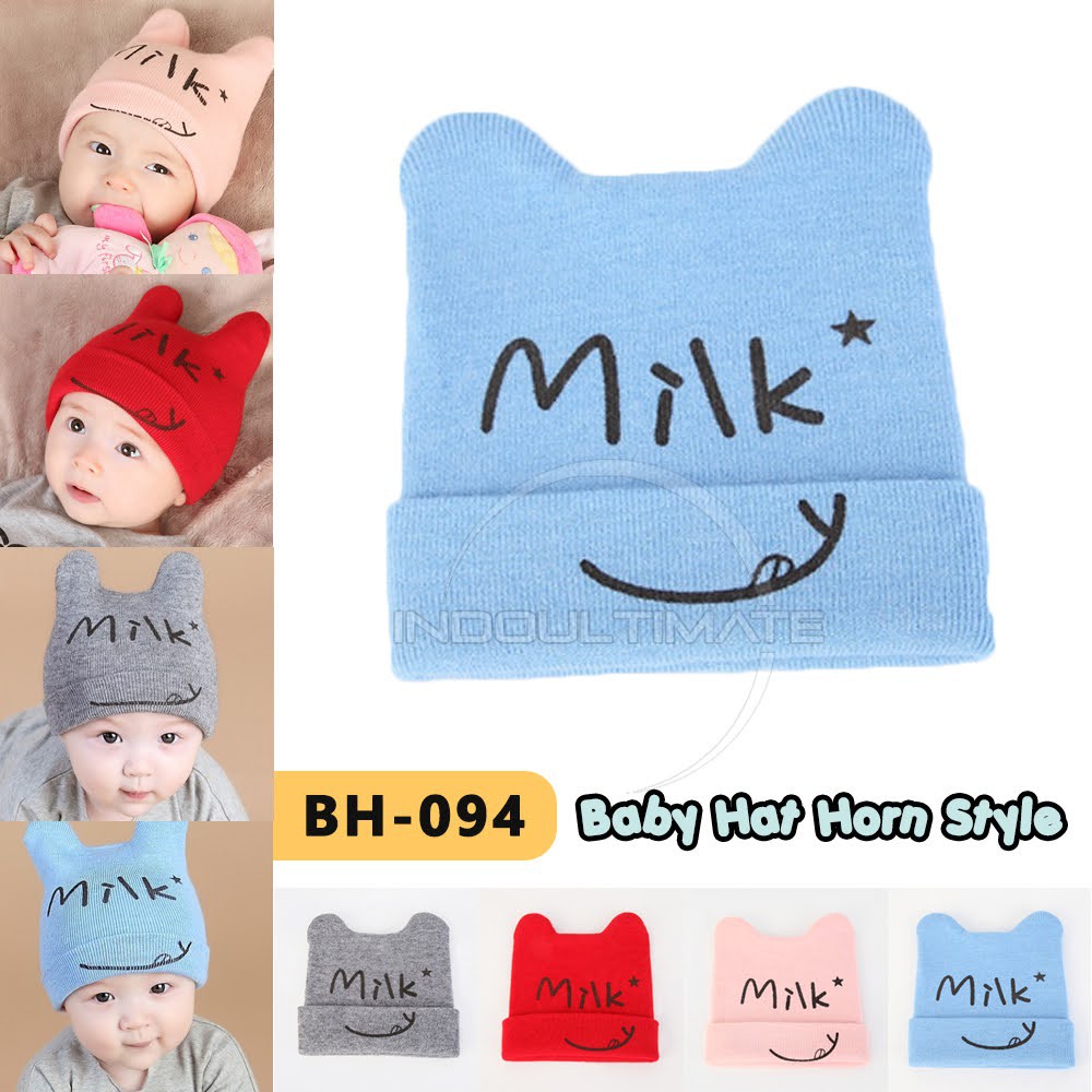 Topi Rajut Bayi Milk BH-094 Kupluk Rajut Bayi Topi Kupluk Bayi Lucu Perlengkapan Bayi Topi Anak Topi