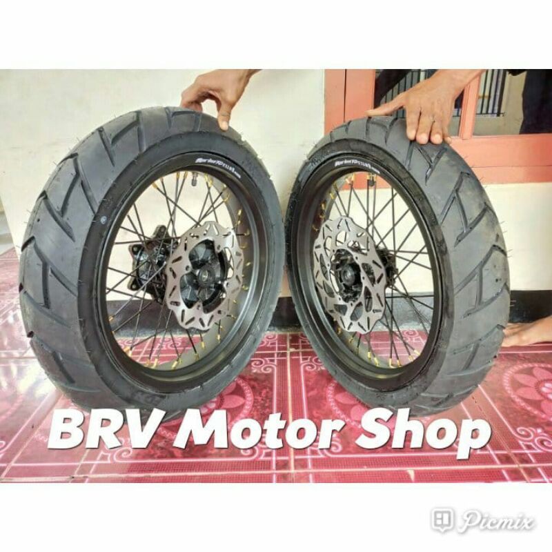 Pelek SuperMoto Honda Crf 150L - ban set honda crf siap pasang ring 17