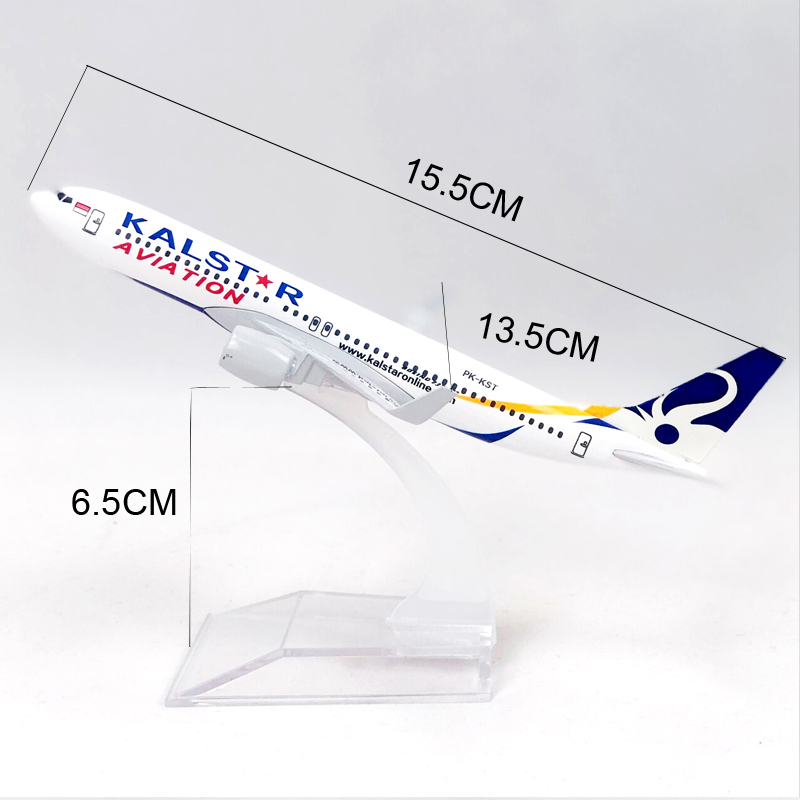 Model Pesawat Terbang Indonesia KA Airlines B737 Model KALSTR Boeing 737 Bahan Metal Solid Ukuran 16CM