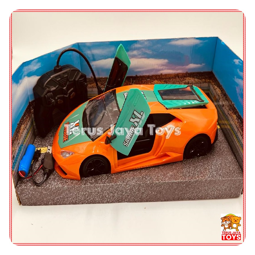 Mainan Mobil Remot Kontrol Sedan Lamborghini Buka Pintu - RC Mobil Remote Control Charger