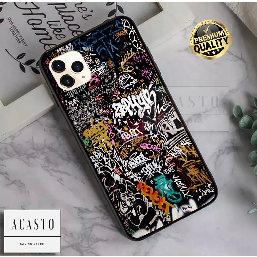 ACASTO Case IPHONE 11/ IPHONE 12 Series aesthetic grafity art theme unik keren custom case casing pr
