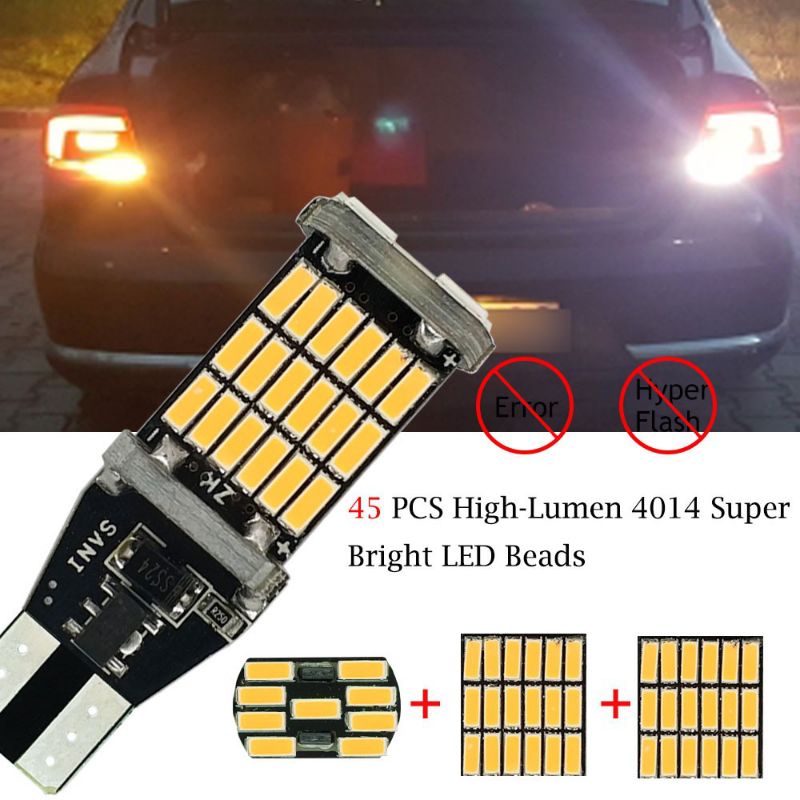 Lampu Led T10 T15 45 Led Mundur Mobil Sen Kota Motor W16W Canbus