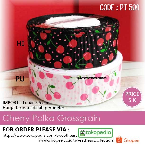 

Pita Gross Grain Cherry Polkadot