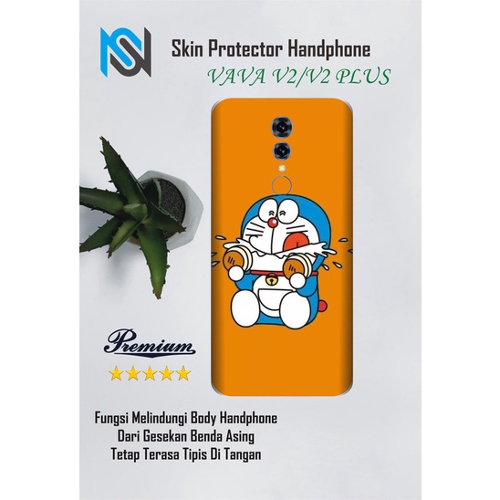 Isi 2pcs Garskin Hp VAVA V2 dan V2 Plus Motif dorae - Free Custom Motif