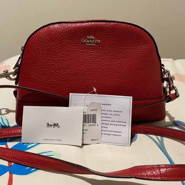 Preloved Coach Dome Crossbody Red