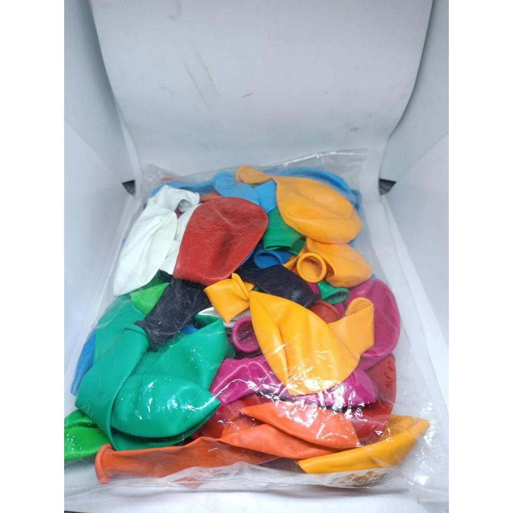 BALON KARET TEBAL POLOS BERGAMBAR WARNA WARNI 1 PAK ISI 50 PCS