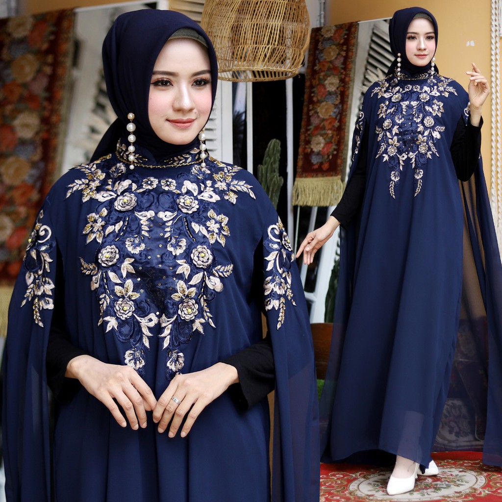 HOPYLOVY Gamis Pesta Maxi Dress Wanita Carine / Gamis Terbaru 2021 Lebaran Wanita Nagita