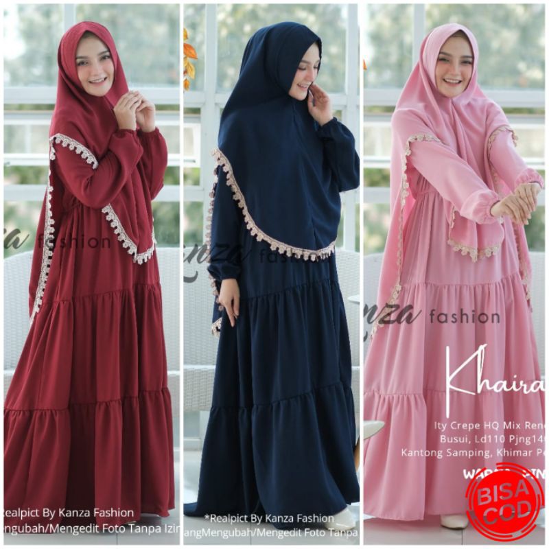 Khaira By KANZA FASHION fashion muslim, pakaian wanita, Maxi dress
