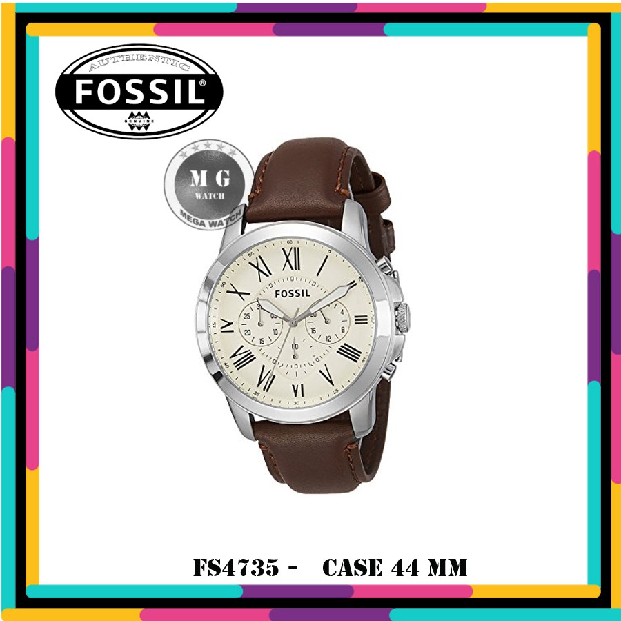 Jam Tangan Pria Fossil Original FS4735  Grant Chronograph Brown MURAH