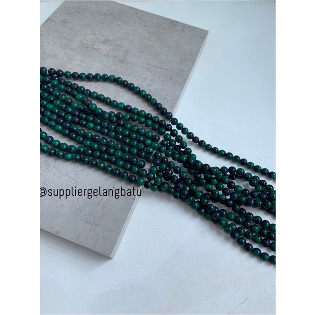 batu 8mm green chrysocolla bahan rangkai aksesoris bacan akik hijau