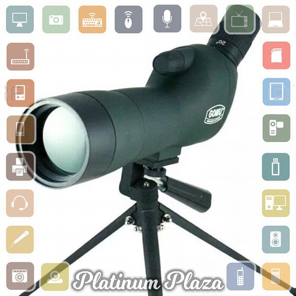 Gomu Spotting Monocular Telescope with Tripod - 20 x 60 x 60 - Black/Green`6AJ52E-