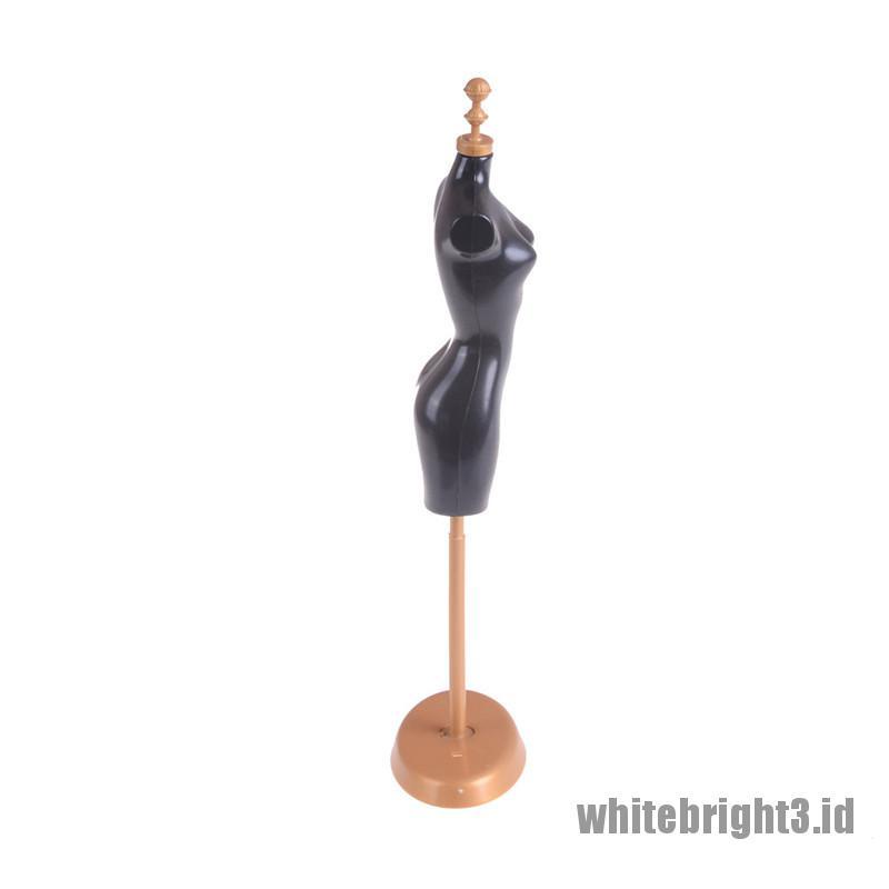 (white3) Stand Manekin Warna Hitam Untuk Display Dress Boneka