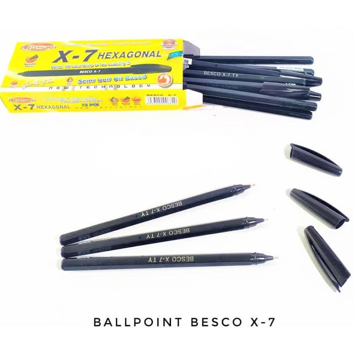 

Bulpen Besco X-7 Hexagonal 0.7 Hitam - ( 12 Pcs )