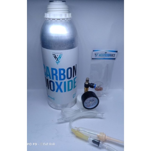 co2 diy diffuser keramik tabung alumunium fullset berkualitas (pressure gauge) aquascape