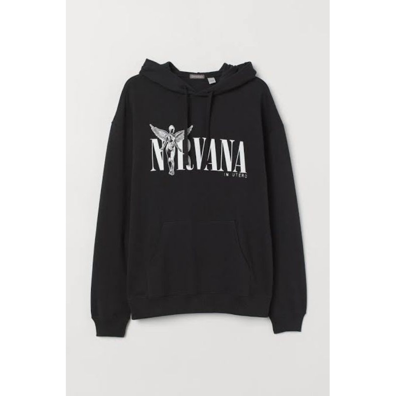 Hoodie H&M Nirvana In utero Black Hoodie Pria Sweater Pria Hoodie Wanita Sweater Wanita HnM COD