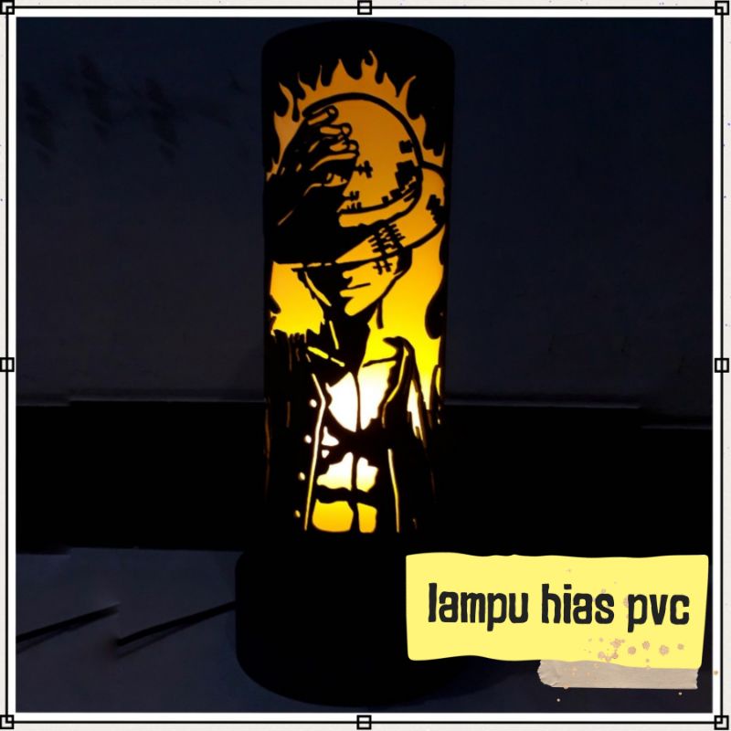 Lampu tidur hias ukir paralon pvc karakter desain bebas one piece monkey d luffy