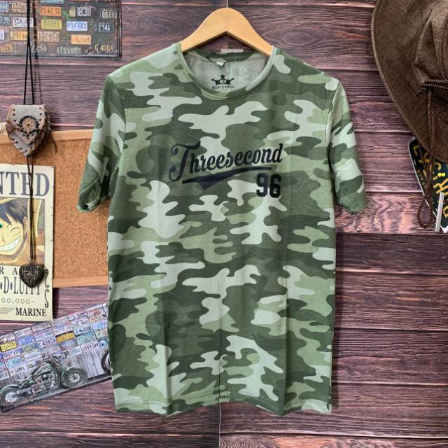 Kaos distro three second army new kaos loreng kaos motif camo army