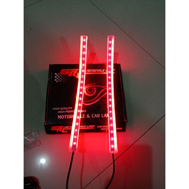 lampu alis fleksibel remot 30 cm 7 warna bisa diam running kedip