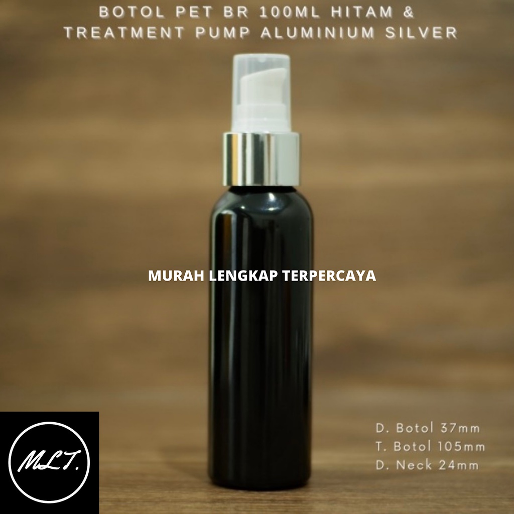 BOTOL TREATMENT PUMP 100ML HITAM BOTOL PUMP TREATMENT FULLCAP