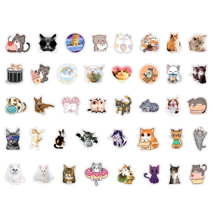 A103 STICKER 10PCS (KAWAII CATS) anti air notebook scrapbook label tempel motif kartun superhero super hero unik lucu atk alat tulis kantor murah viral termurah kartun komputer leptop handphone hp smartphone koper laptop tembok kulkas disney anime kucing