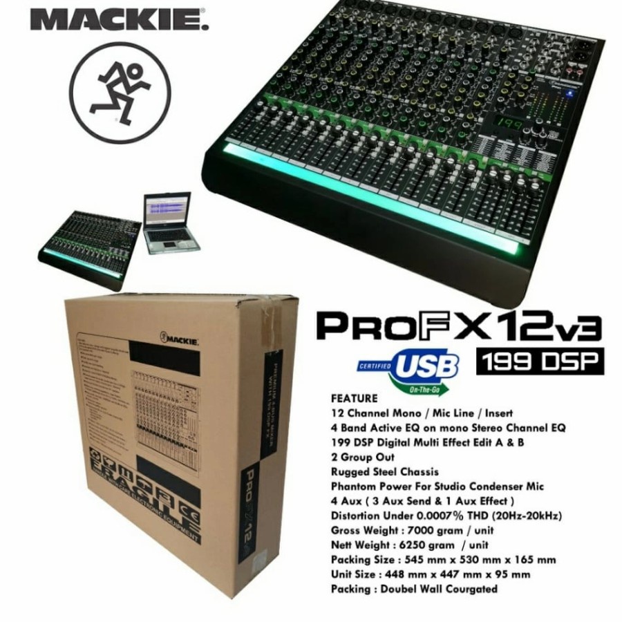 Mixer Audio Mackie Pro FX12V3 / PROFX 12V3 12 Channel Effect Reverb199