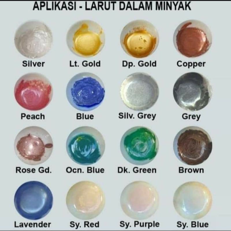 

Metallic Powder 10Gr (Bubuk Metalik/Metalik Pearl/Mica Powder/Pewarna)