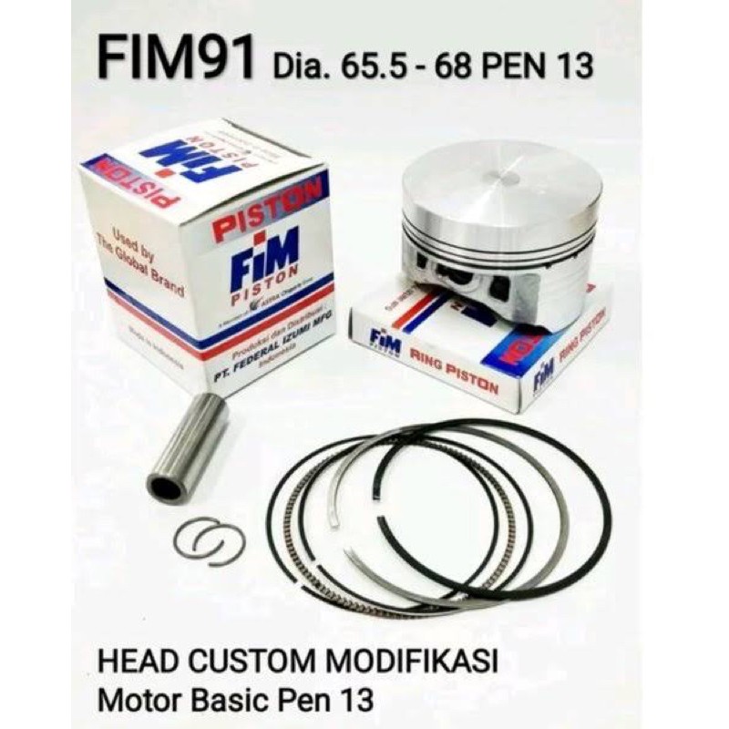 Piston FIM Mentah Custom Dome Yamaha Vega Jupiter Z Pin13 FIM91