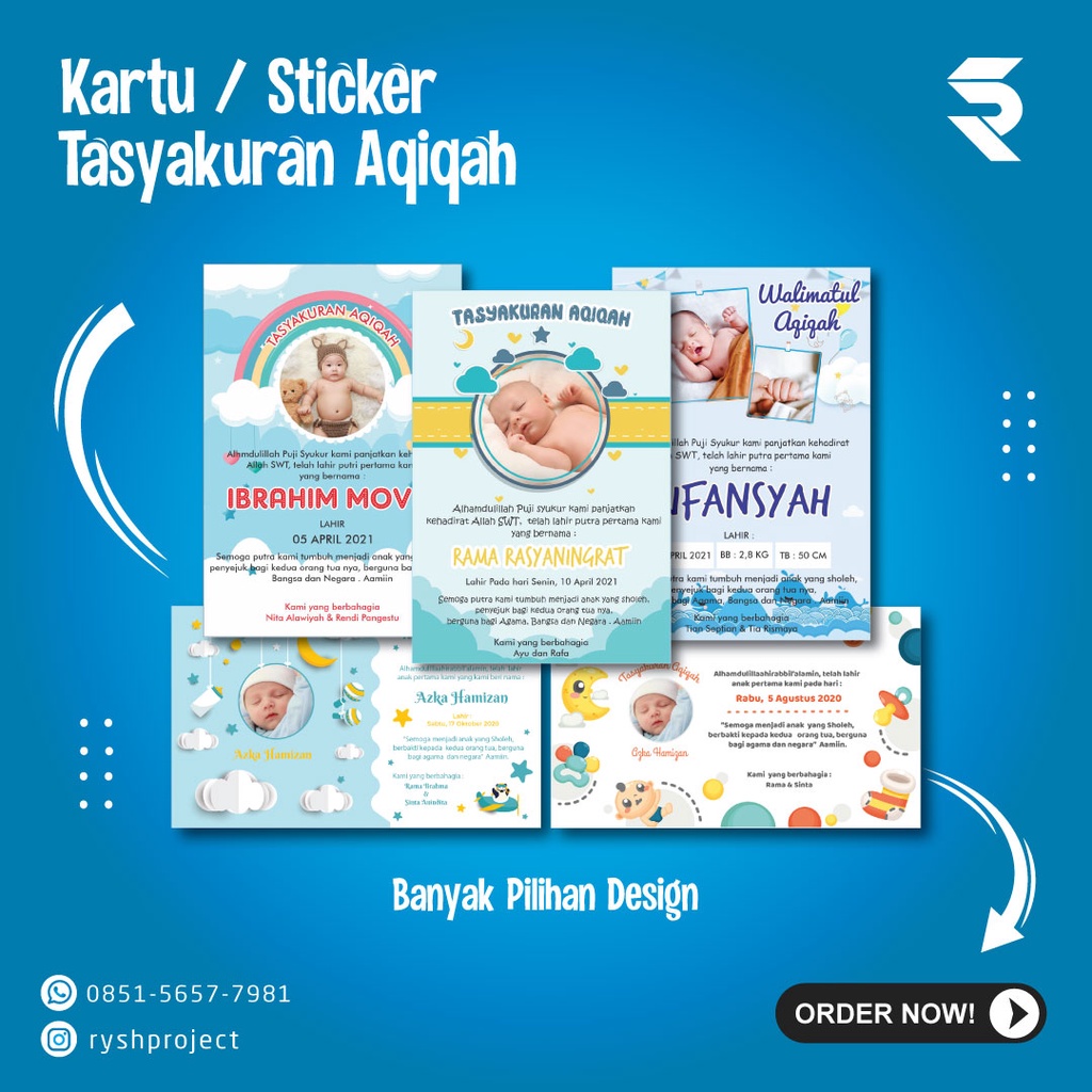 

CETAK KARTU TASYAKURAN AQIQAH / STICKER TASYAKURAN AQIQAH