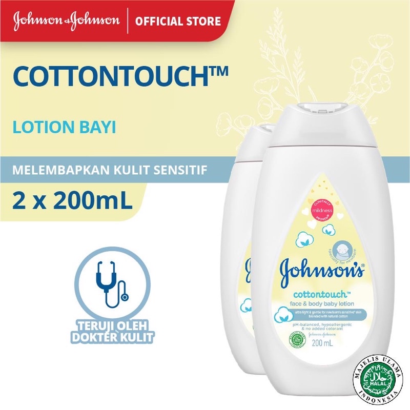 JOHNSON'S CottonTouch Baby Lotion - Losion Bayi Hand body bayi 200ml - 2 pcs