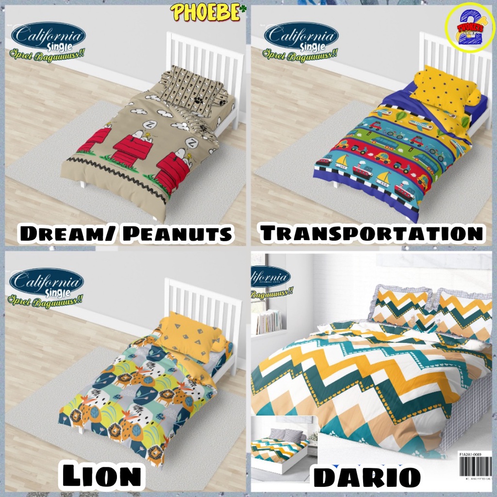 BEDCOVER SAJA 150x200 CALIFORNIA - Karakter Lucu Anak - BC Saja CLF - Couple Frozen Lion