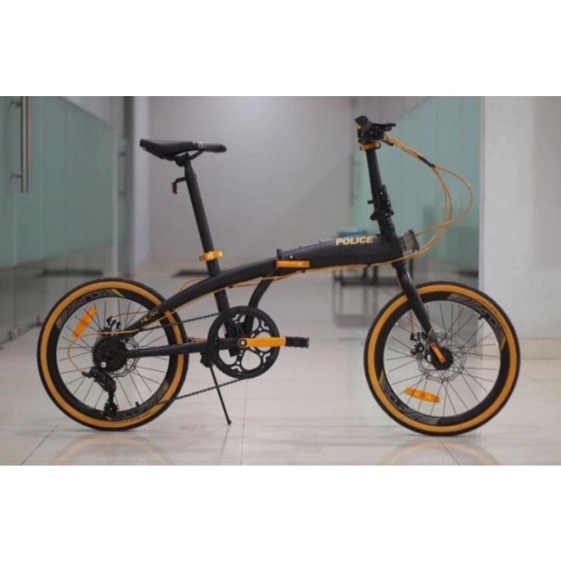 Folding Bike - Sepeda Lipat Element Police Milan 20" Black - Gold