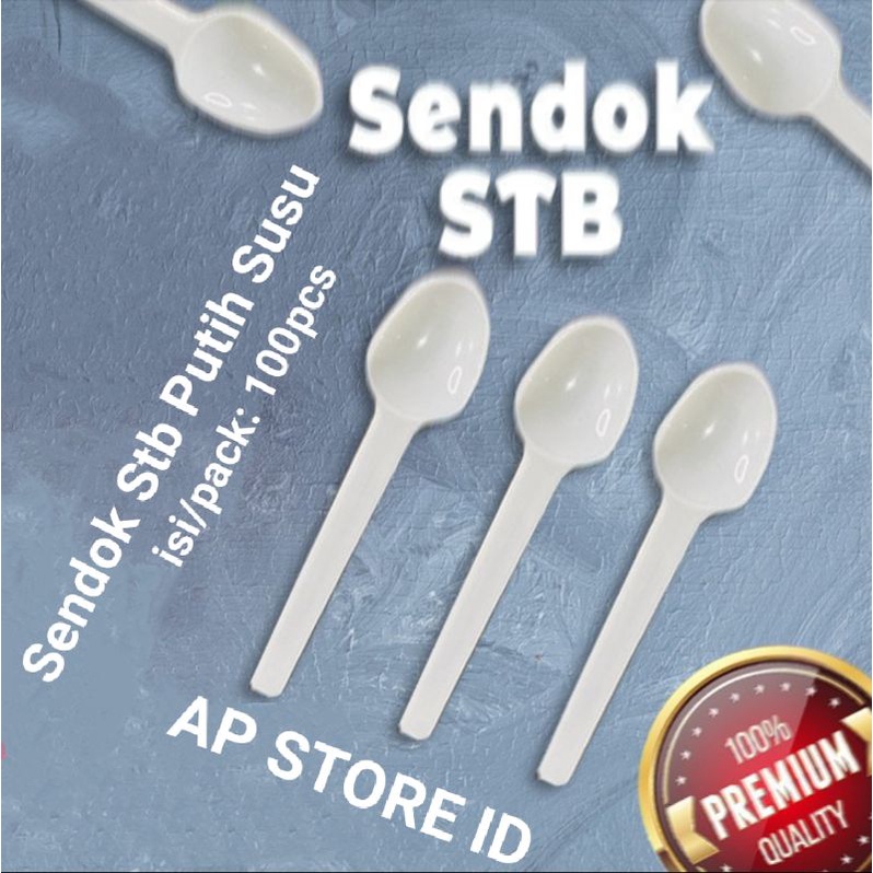 isi 100pcs Sendok Stb Super &amp; Stb Sekop Bening / Sendok Jelly