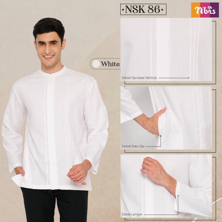 BAJU KOKO NIBRAS KOKO PUTIH KOKO LENGAN PANJANG